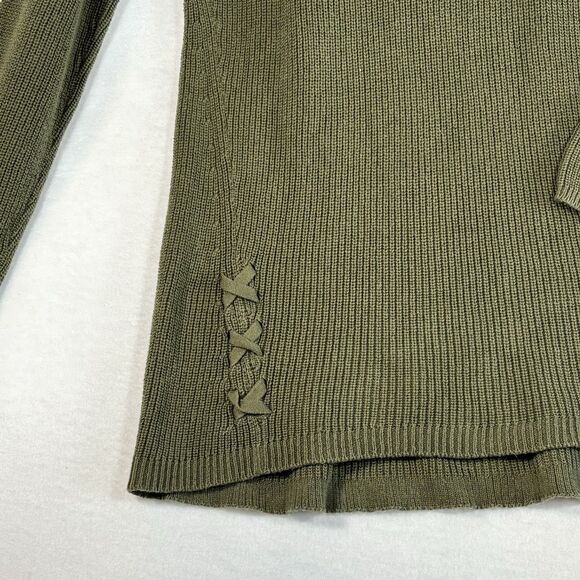 A NEW APPROACH ana Cable Knit Long Sleeve Green Tunic Sweater - Picture 2 of 7